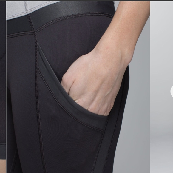 Lululemon Chase Me Crop II Soot / Heathered Medium Grey - Picture 7 of 15